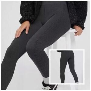 Offline by Aerie Big Chill Seamless Textured High Rise Leggings Gray Small